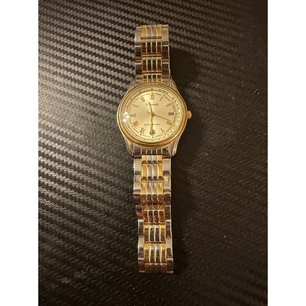 Tremont Two Tone Watch Silver Gold Roman Numeral Date Tachymeter 268272T Japan